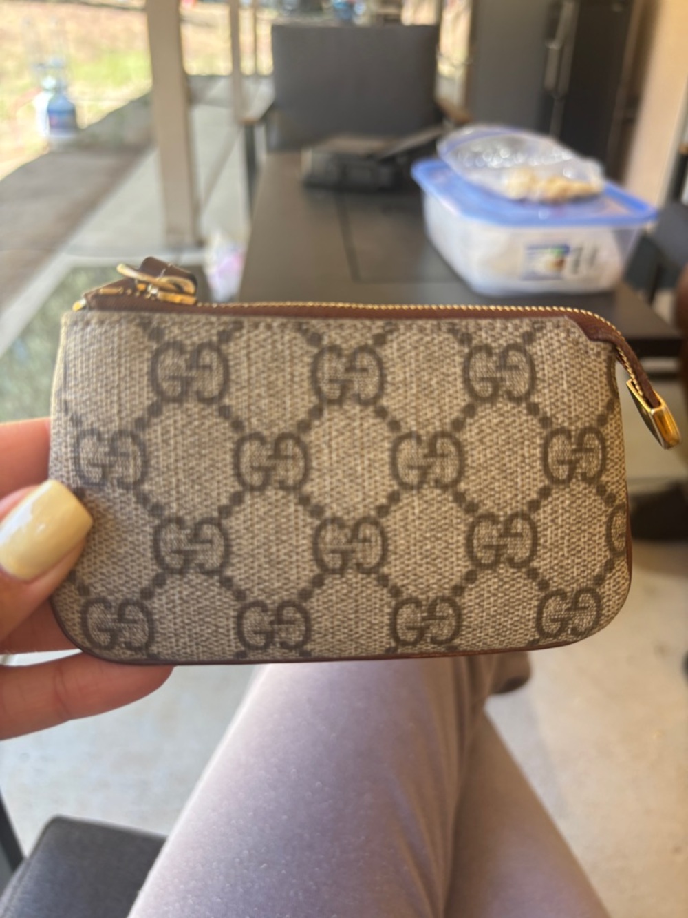 Gucci Beige Brown GG Supreme Key & Card Holder with Gold Hardware - Picture 5 of 8